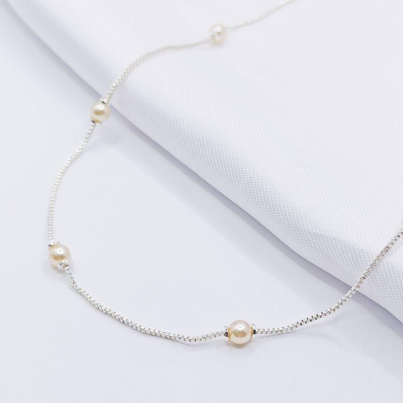 COLAR VENEZIANA INTERCALADA COM PÉROLAS