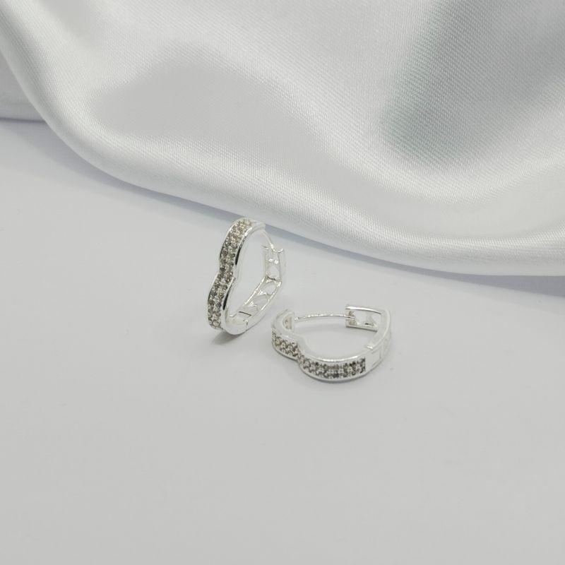 ARGOLA ARTICULADO CORAÇÃO COM ZIRCÔNIA CRISTAL 0,18