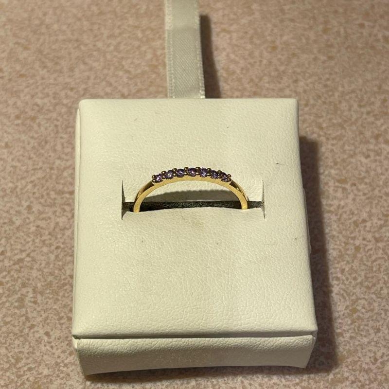 ANEL CRAVEJADO  LAVANDA 7 PEDRAS