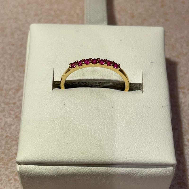 ANEL CRAVEJADO  PINK 7 PEDRAS