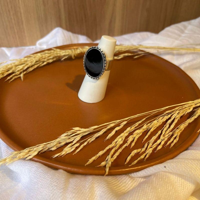 ANEL REGULAVEL OVAL NEGRO