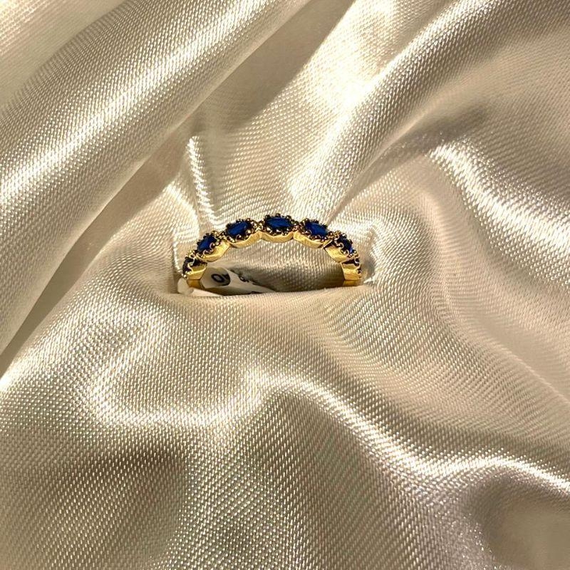 ANEL TRABAL.CRISTAL CRISTAL AZUL