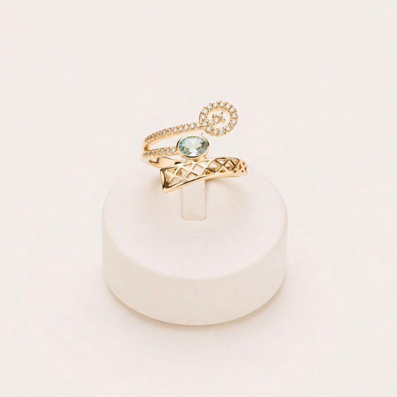 ANEL  TESTURIZADO CRAVEJADO /VERDE