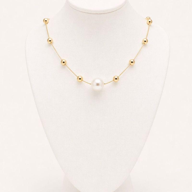 COLAR  BOLINHA + PEROLA