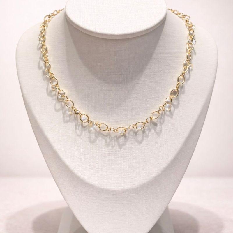 COLAR ELO COM BOLINHAS DE CRISTAL