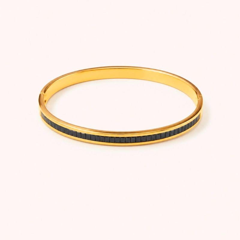 BRACELETE EM ZIRCONIA PRETA FINA