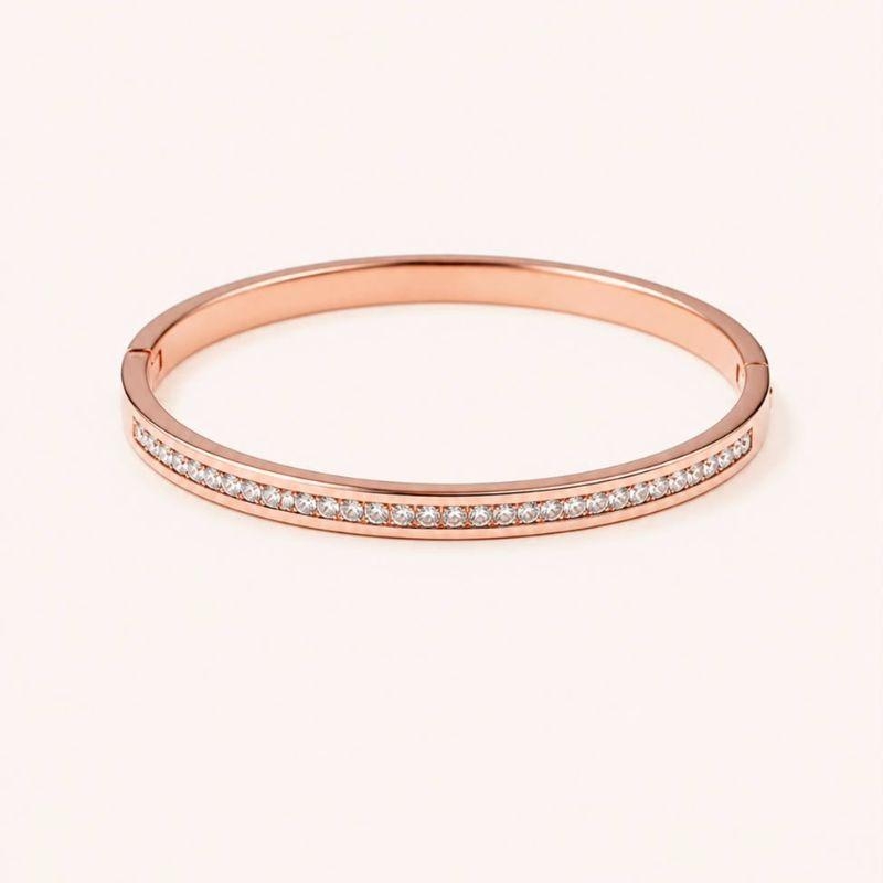 BRACELETE ROSE ZIRCONIA BRANCA FINA