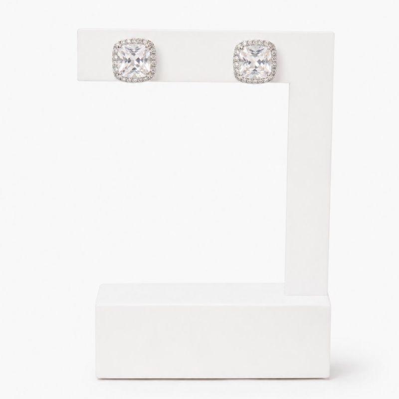 BRINCO QUADRADO   COM ZIRCONIA CRISTAL NO CENTRO