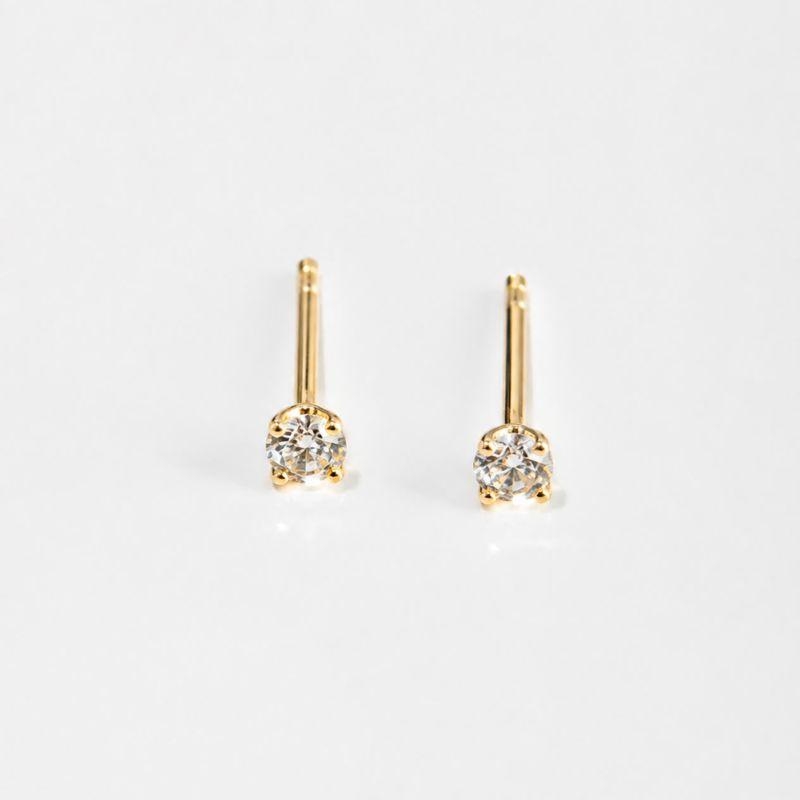 BRINCO REDONDO FUNILADO ZIRCONIA CRISTAL DE 3MM