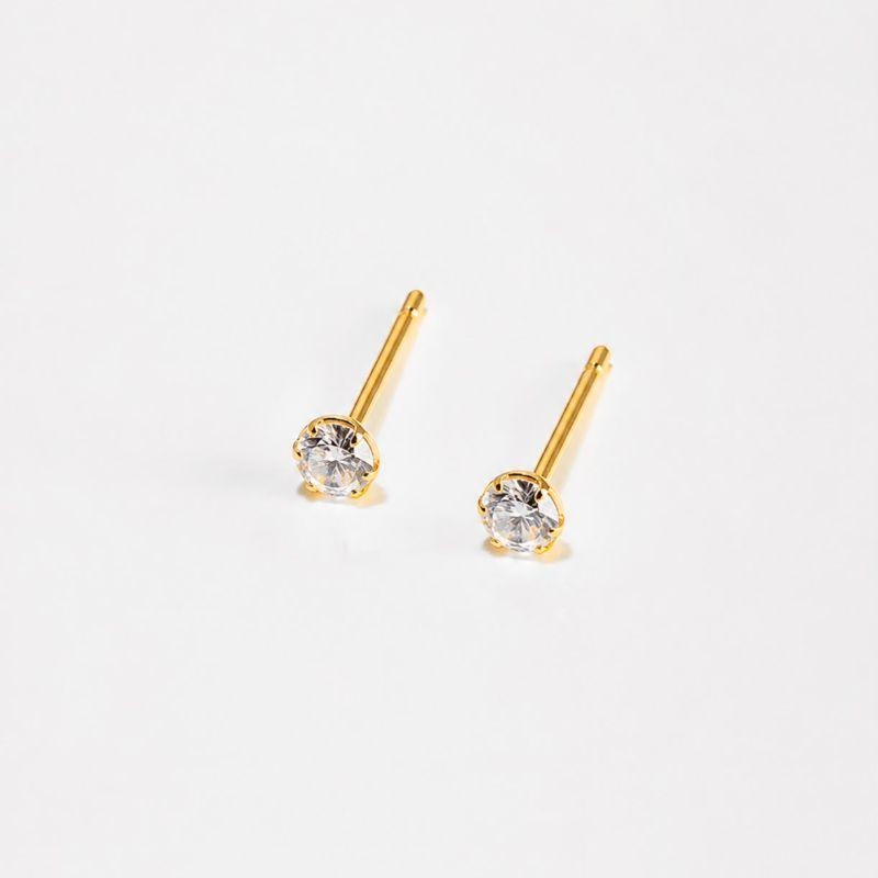 BRINCO REDONDO FUNILADO ZIRCONIA CRISTAL DE 4MM