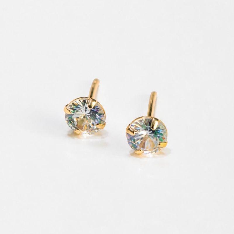 BRINCO REDONDO FUNILADO ZIRCONIA CRISTAL DE 6MM