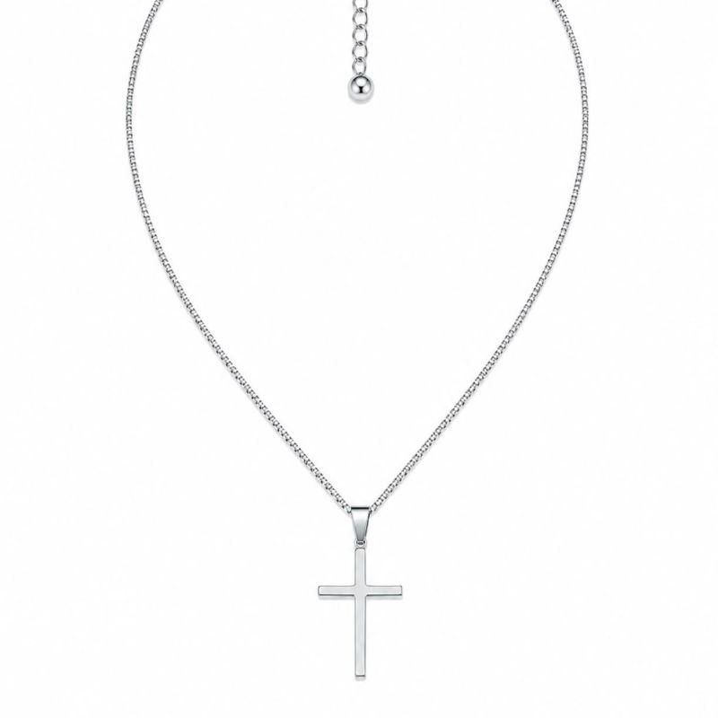 COLAR BOLINHA COM PINGENTE CRUZ STEEL