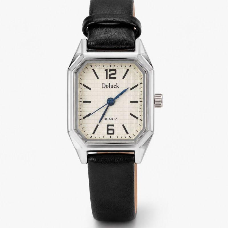 RELOGIO DOLUCK ANALOGICO PRATA PULSEIRA PRETO