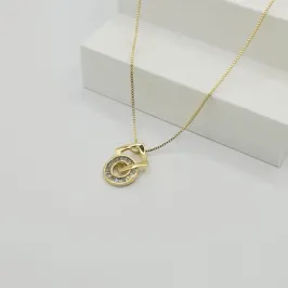 COLAR VENEZIANA COM PINGENTE GEOMETRICO COM ZIRCONIA CRISTAL COLAR VENEZIANA COM PINGENTE GEOMETRICO COM ZIRCONIA CRISTAL