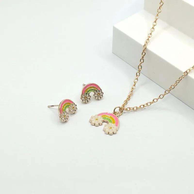 CONJUNTO ELO CARTIER ARCO ÍRIS RESINADO (ROSA/AMARELO/VERDE)
