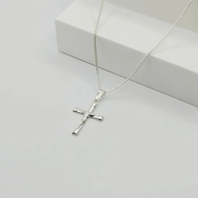 COLAR VENEZIANA COM PINGENTE CRUZ CRUCIFIXO LISO