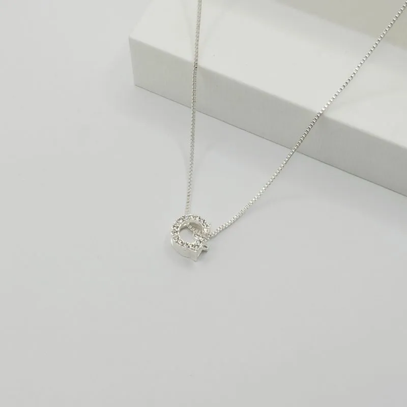COLAR VENEZIANA COM PINGENTE LETRA G EM ZIRCÔNIA CRISTAL