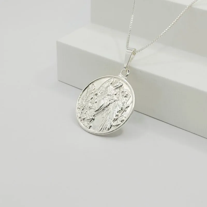 COLAR VENEZIANA COM PINGENTE MEDALHA 3 ANJOS
