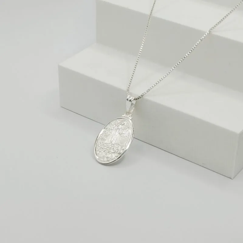 COLAR VENEZIANA COM PINGENTE MEDALHA NOSSA SENHORA DE FATIMA