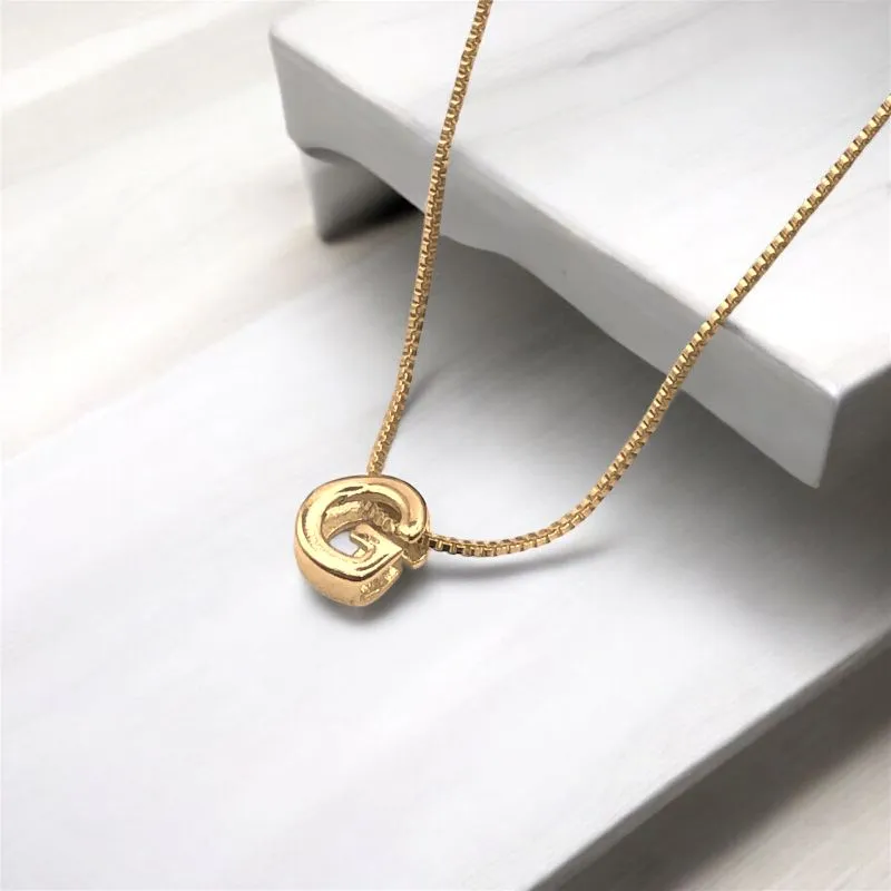 COLAR VENEZIANA PINGENTE LETRA G LISO