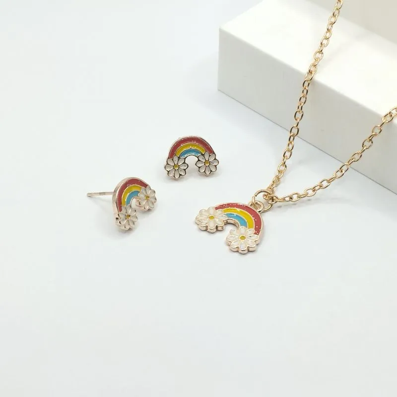 CONJUNTO ELO CARTIER ARCO ÍRIS RESINADO (VERMELHO/AMARELO/AZUL) INFANTIL