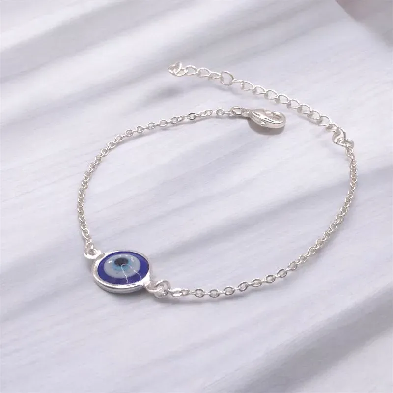 PULSEIRA ELO PORTUGUES COM PINGENTE OLHO GREGO GRANDE