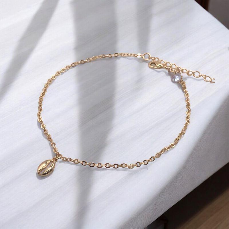 PULSEIRA ELO PORTUGUES COM PINGENTE PONTO DE LUZ CRISTAL/BUZIOS