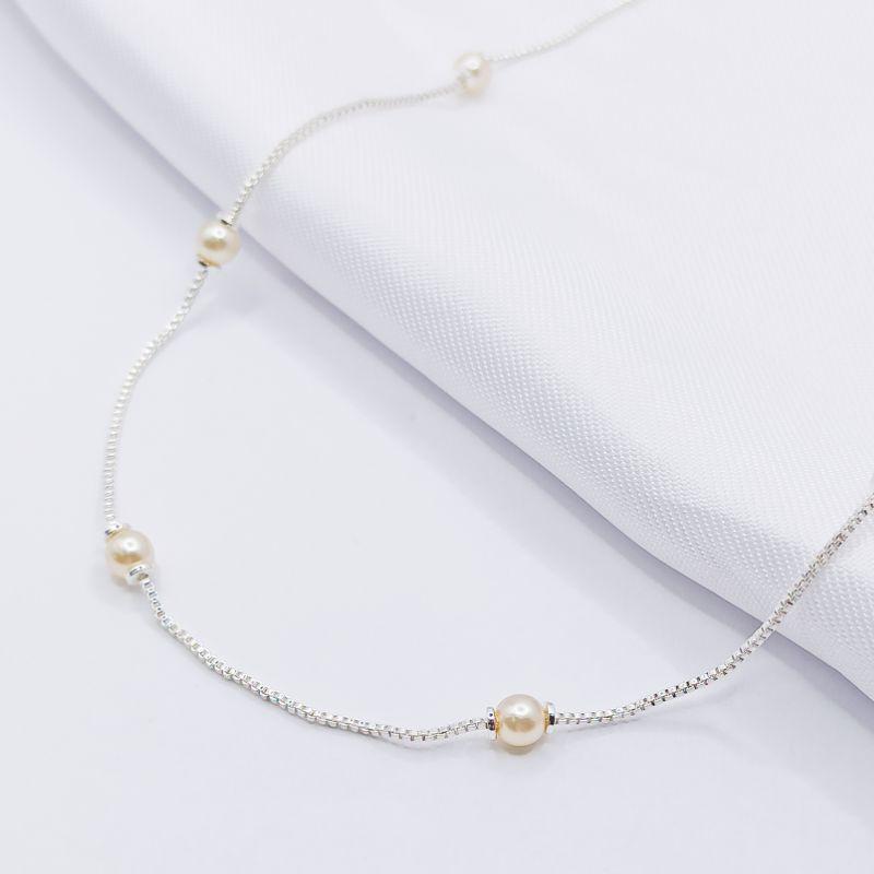 COLAR VENEZIANA INTERCALADA COM PÉROLAS
