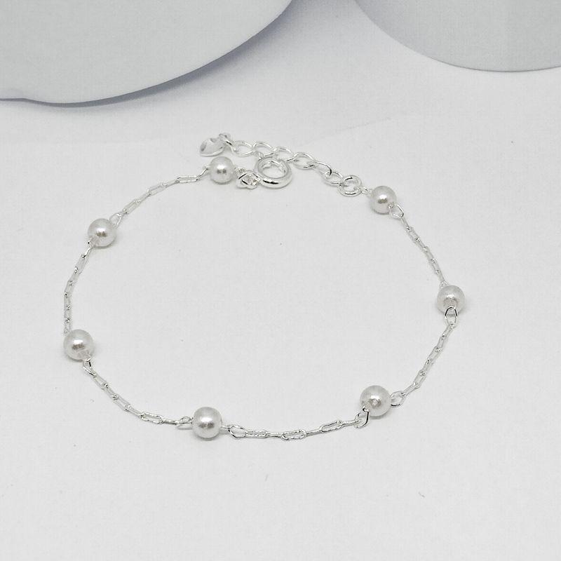 PULSEIRA ELO FINO INTERCALADO COM PÉROLA