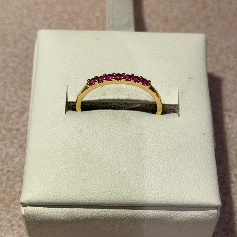 ANEL CRAVEJADO  PINK 7 PEDRAS