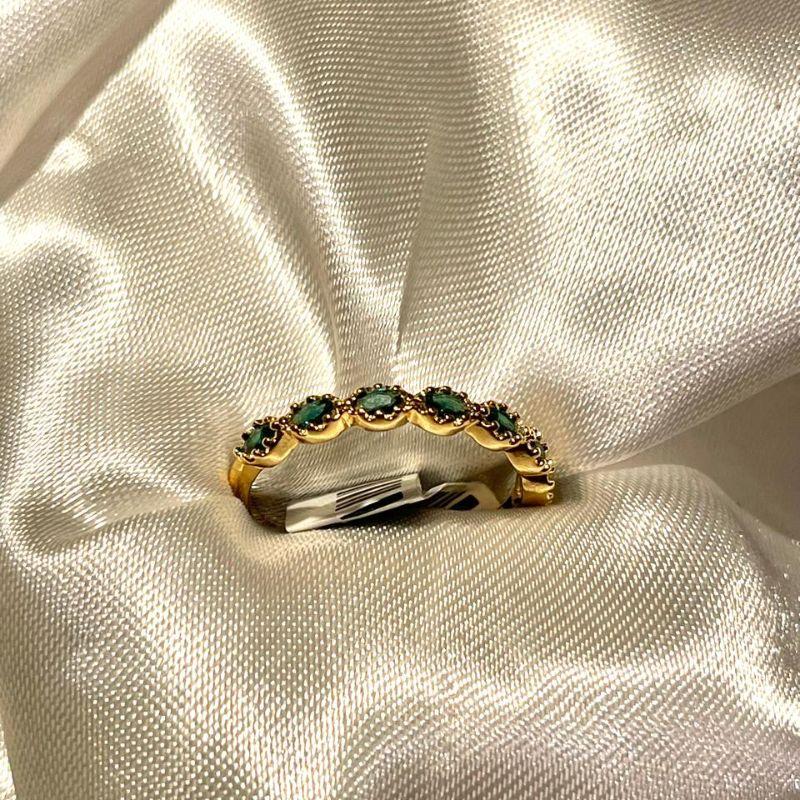 ANEL TRABALHADO   COM CRISTAL E  ZIRCONIAS  VERDE