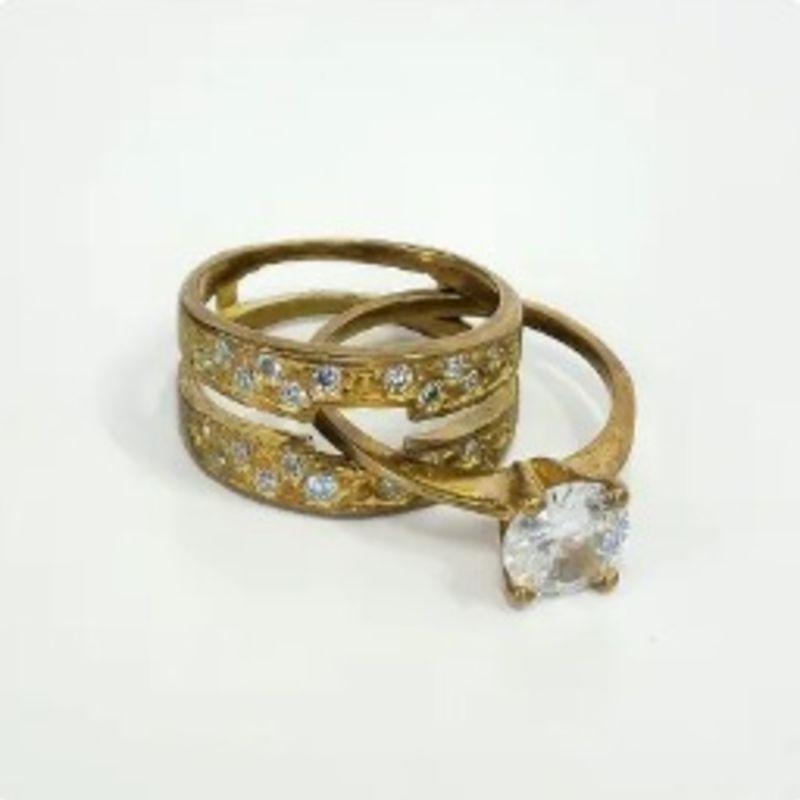 COL006-ANEL APARADOR+SOLITARIO C/ ZIRCONIAS