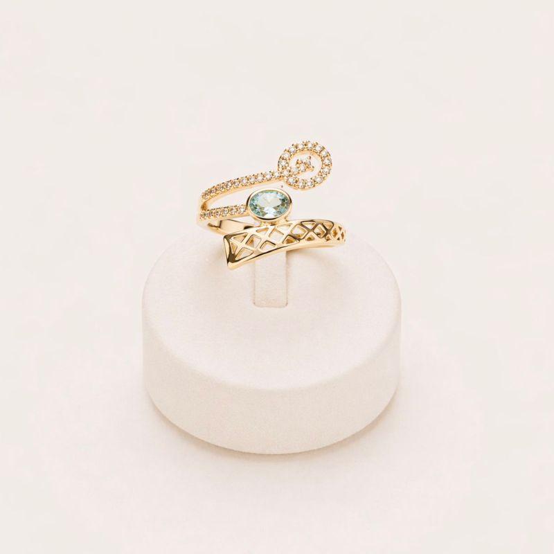 ANEL  TESTURIZADO CRAVEJADO /VERDE