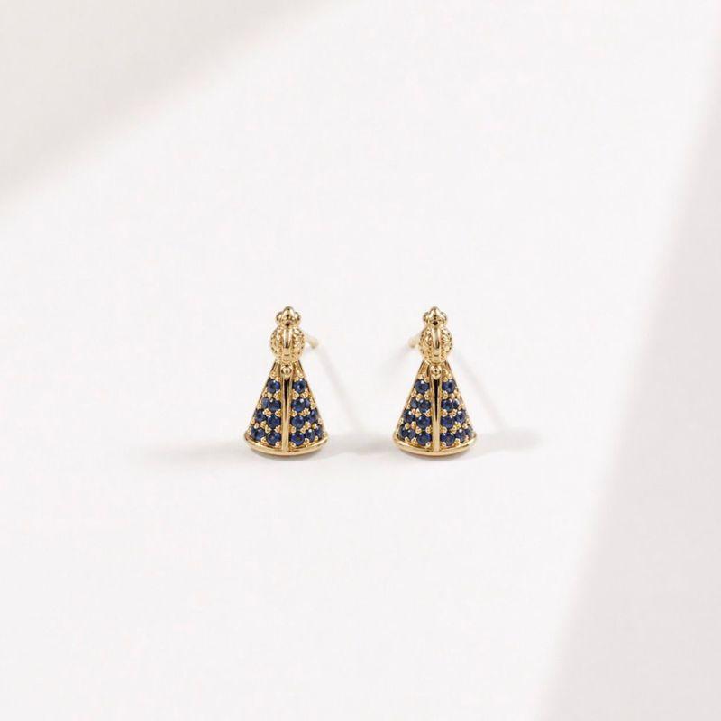 BRINCO NOSSA SENHORA APARECIDA PEDRINHA AZUL