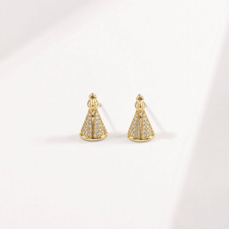 BRINCO NOSSA SENHORA APARECIDA PEDRINHAS BRANCAS