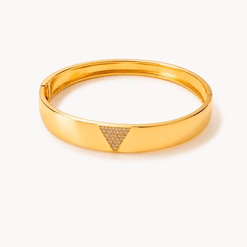 BRACELETE RIGIDO DOURADO CRAVEJADO