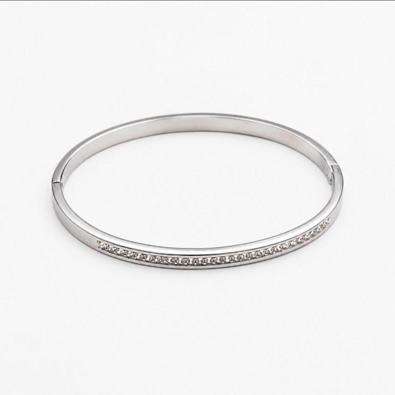 BRACELETE EM PRATA COM ZIRCONIA BRANCA FINA