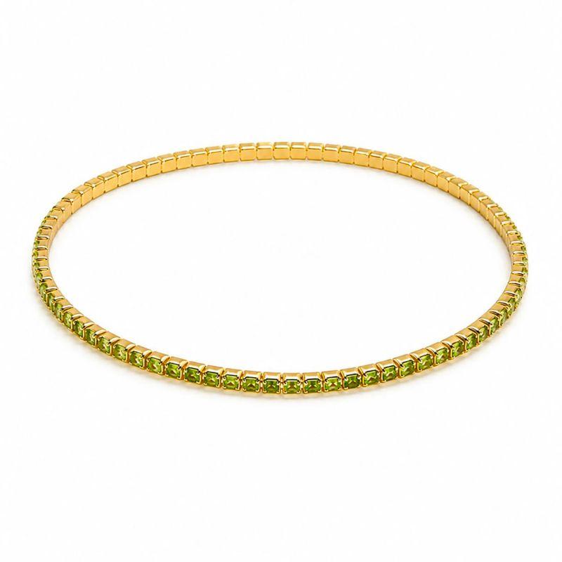 PULSEIRA ELASTICO EM ZIRCONIA PEDRA PERIDOTO