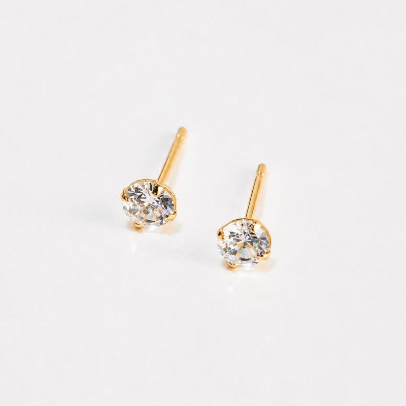 BRINCO REDONDO FUNILADO ZIRCONIA CRISTAL DE 5MM