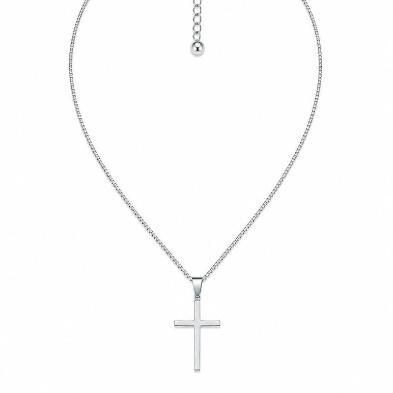 COLAR BOLINHA COM PINGENTE CRUZ STEEL