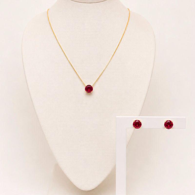 CONJUNTO DE PEDRA  VERMELHA